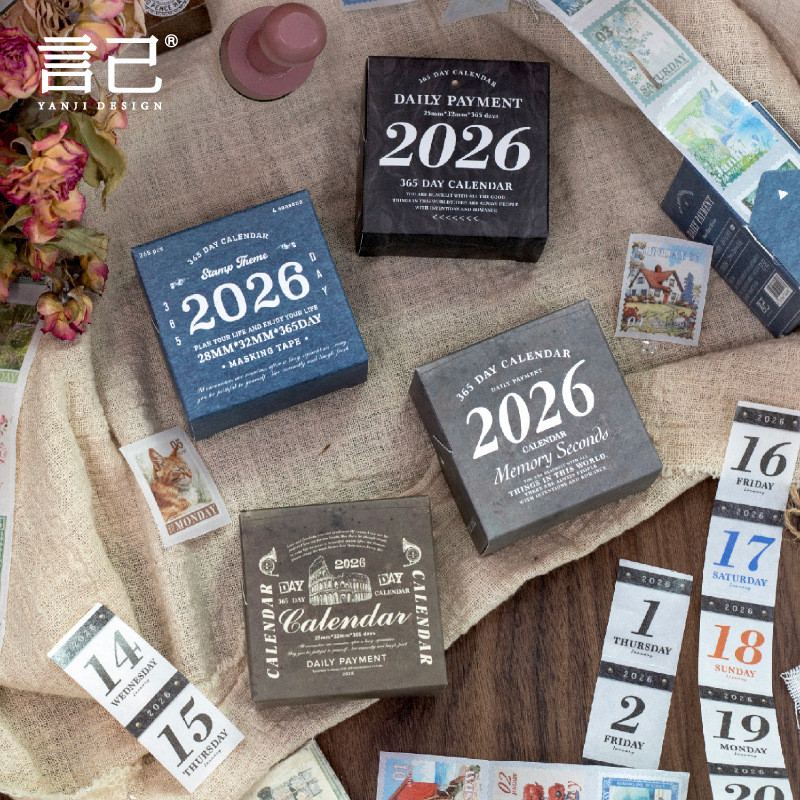 Series Daily Pay Number Period 365 สติ๊กเกอร์ Simple Daily Pay 2026 Day Label Tape Daily Pay