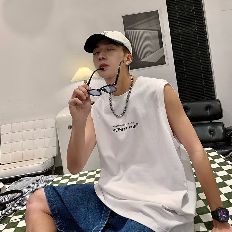 COD 2025 Trendy Loose American Style Casual Round Neck Sleeveless T-Shirt Summer Tank Top Basketball