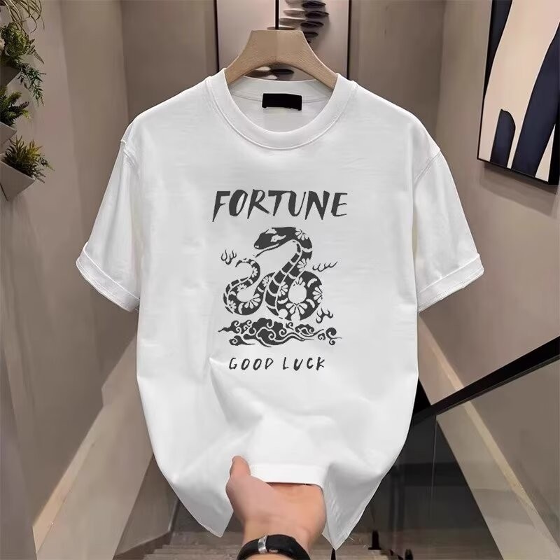 COD 2025 Summer New National Trend Heavyweight Short Sleeve T-Shirt Men's Trendy Brand Street Style 