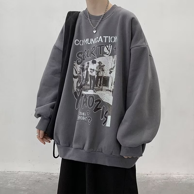 COD 2025 American Heavyweight Crew Neck Sweatshirt Men's Spring Autumn 2024 New Long Sleeve T-shirt 