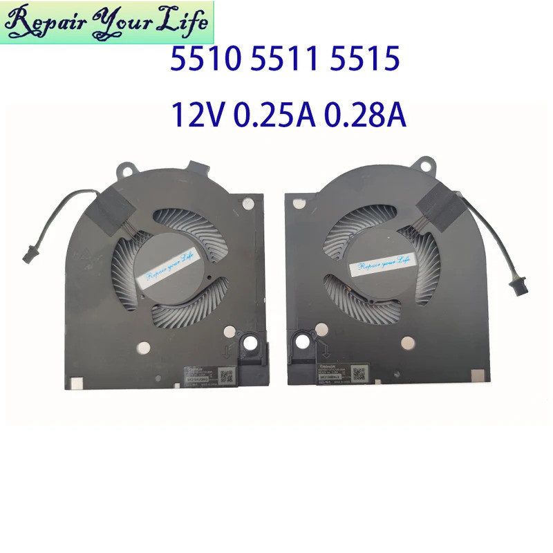 CPU GPU พัดลมระบายความร้อนสําหรับ Dell G15 5511 5515 5510 โน้ตบุ๊ค Cooler หม้อน้ําพัดลม DC12V 0.25A 