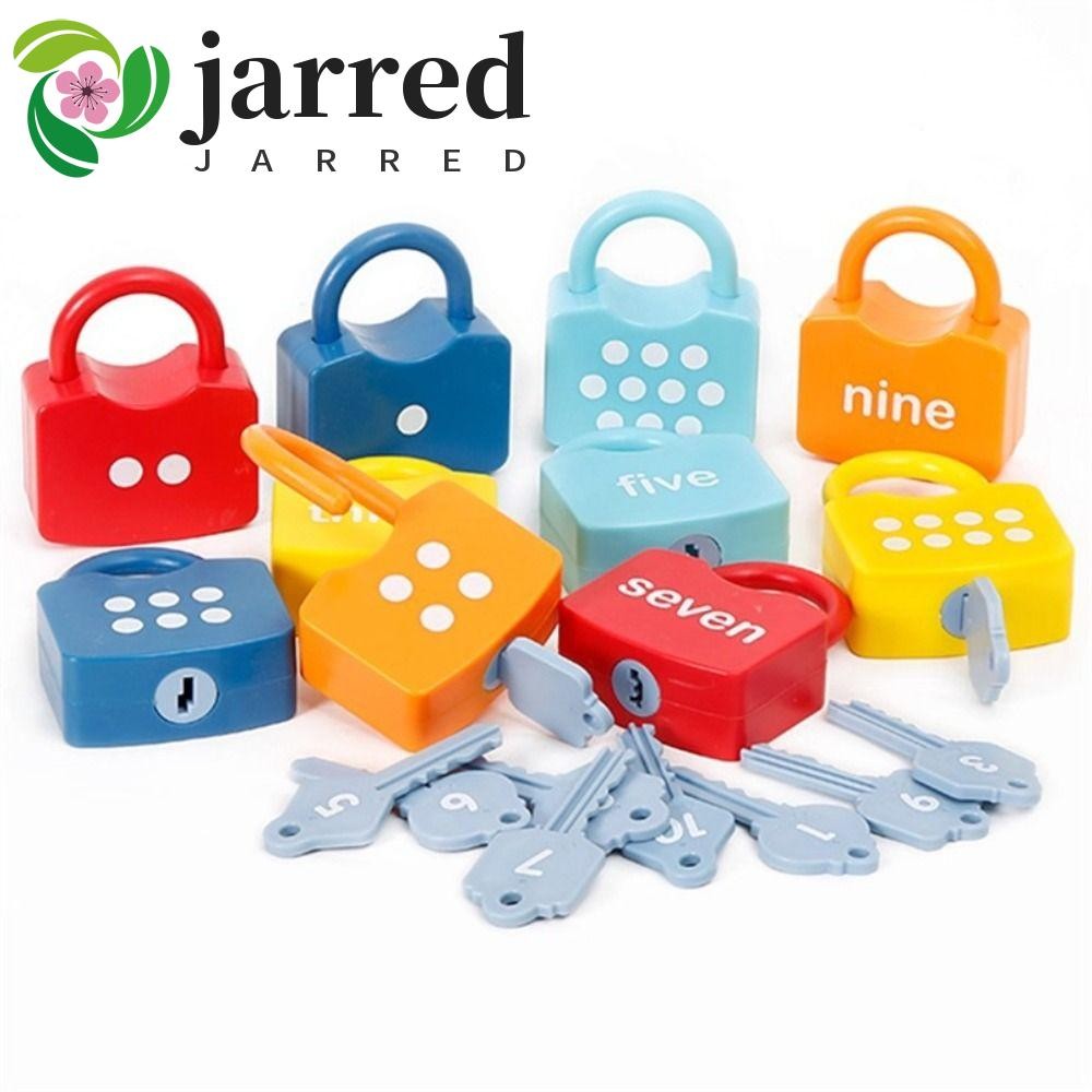 JARRED Number Lock Key Toys, Math Count ปลดล็อค Key Early Educational Toys, Boys Girls Word ความรู้ค