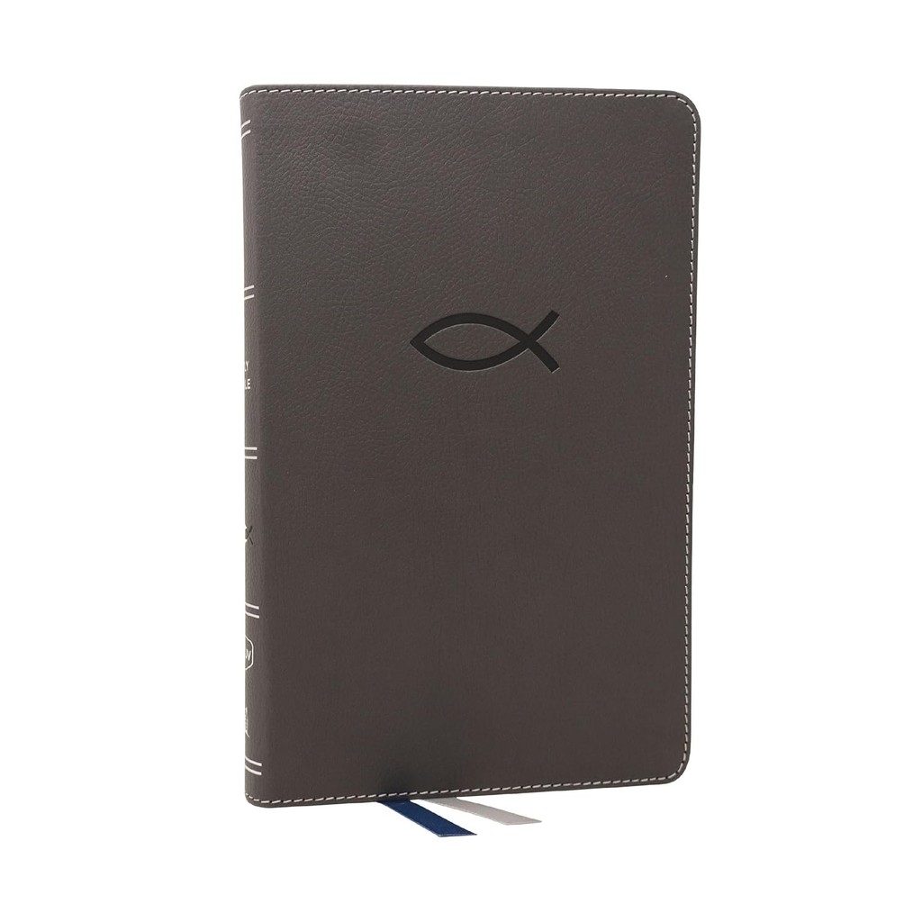 NKJV, Thinline Bible Youth Edition, Leathersoft (สีเทา) /Thomas Nelson