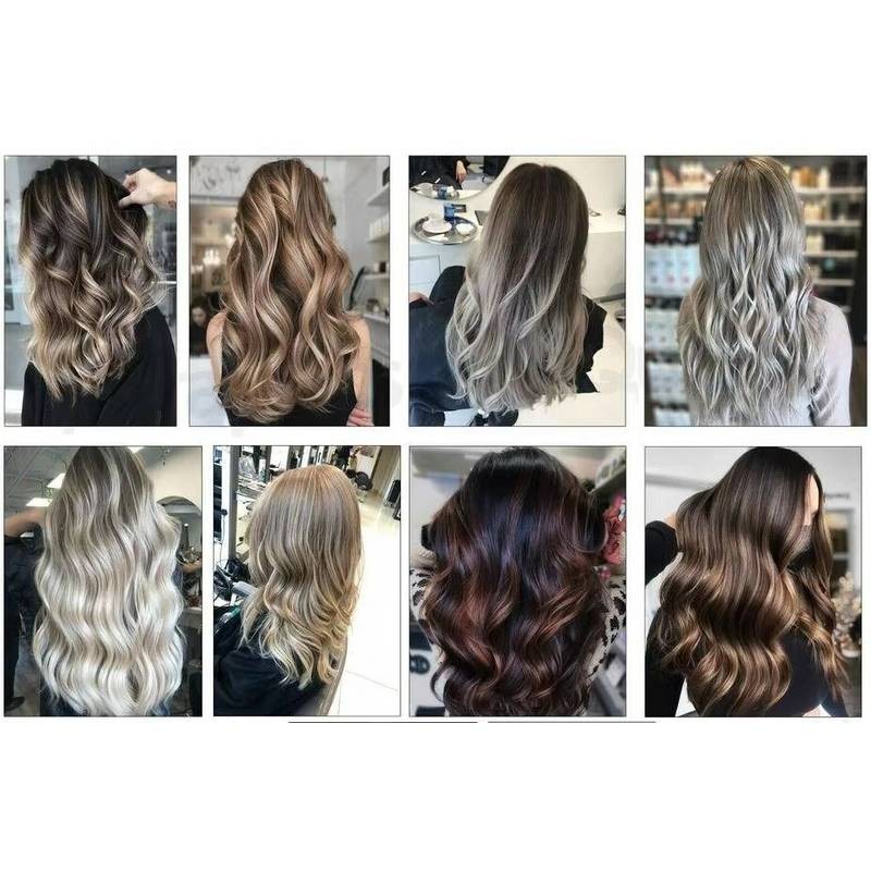 ภาพพิมพ์ผ้าไหมโปสเตอร์ทรงผมบัลยเอจและไฮไลท์ สไตล์ศิลปะจากซาลอนทำผม