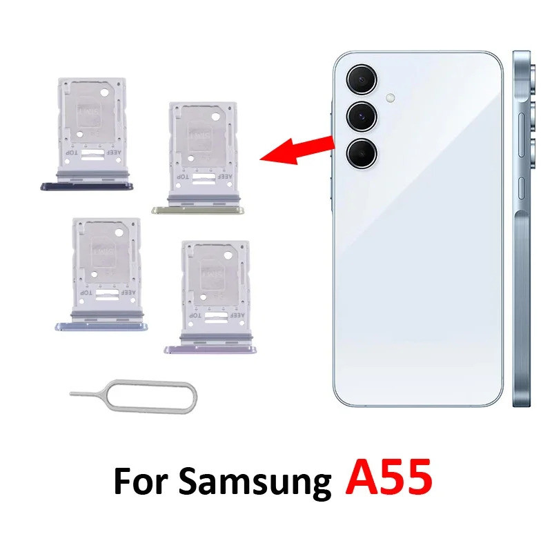 SAMSUNG โทรศัพท์ซิมการ์ดถาดสําหรับSamsung Galaxy A55 A556 A556V A556B A556Eผู้ถือกระเป๋าเครื่องมือ