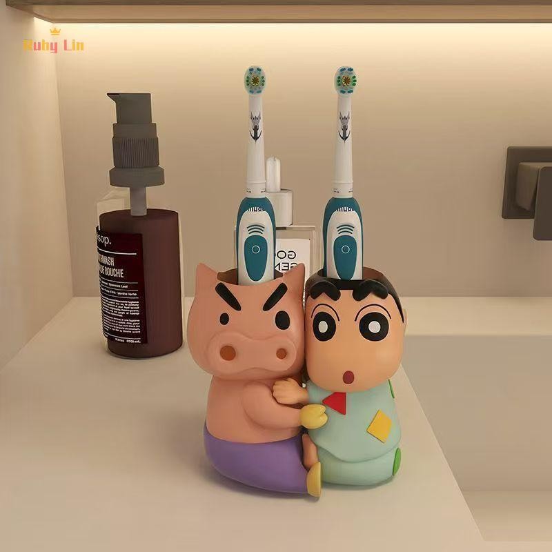Ruby Lin Crayon Shin-chan ห้องน้ําฟันถ้วยสําหรับ Man ผู้หญิง Home Restroom ตกแต่งแขวนชั้นเก็บผู้ถือแ