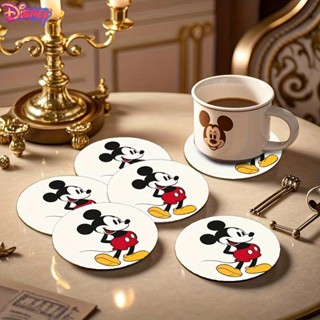 6 ชิ้น Disney Mickey จานรองแก้วไม้ฉนวนกันความร้อนตกแต่งบ้าน …