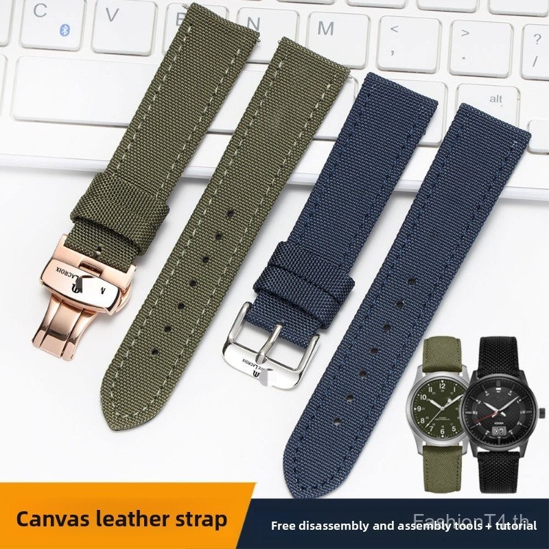 Maurice-Lacroix Pontos Series Replacement Band Nylon Strap, 18/19/20/21/22/24mm ขนาดพร้อมเข็มกลัดผีเ