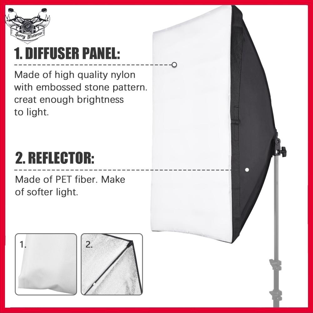 Sunnyhousess Sunnyhousess-th Zjchao Softbox Lighting Kit 20 x 28in Photography E27 Light 210â°หมุนกล