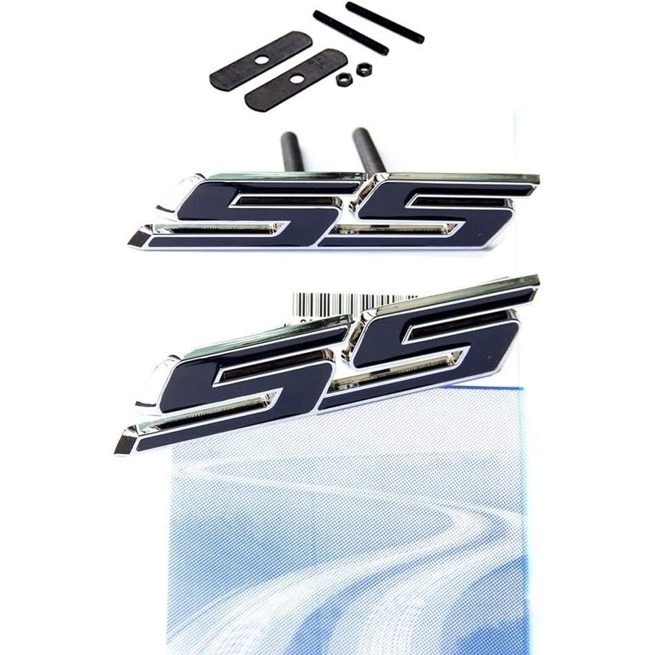 Yoaoo 1x OEM Ss Emblem Grille +Decal Badge 3D ใช้งานร่วมกับ Zl1 1LE Series ด้านหน้า Chrome สีดํา