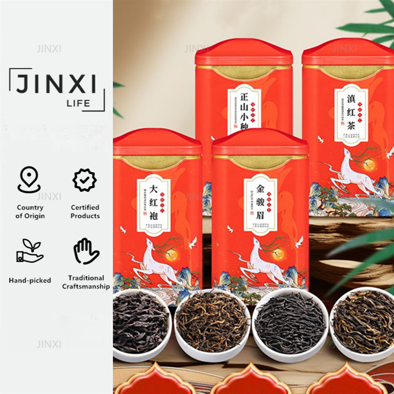 ชาดําคลาสสิกสี่รวมกันในประเทศจีน （จินจุนเหม่ย, เจิ้งซานเสี่ยวจง, ดาหงเปา, ชาเดียนฮ่อง）中国茶叶，红茶（金骏眉、正山小种、大红袍、滇红茶）Jin Jun Mei, Zheng Shan Xiao Zhong, Da Hong Pao, Dian Hong Tea