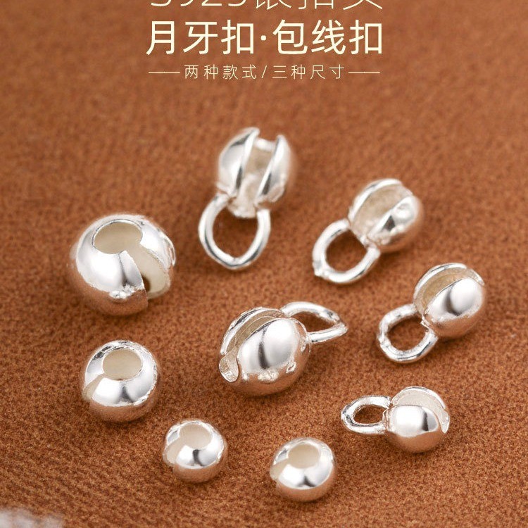 Crescent c c กระเป๋าหัวเข็มขัด 925 เงิน Moon Buckle ลูกปัดเครื่องประดับตําแหน่งลูกปัด u-Shaped Finis