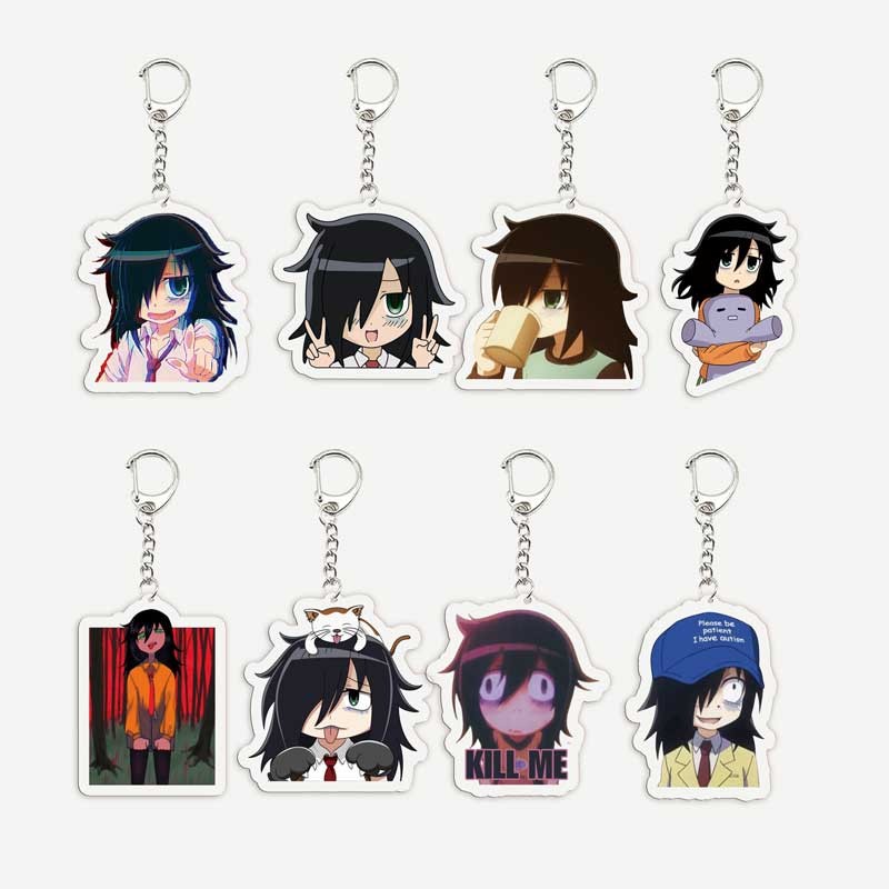 อะคริลิค Watamote Tomoko Kuroki Backrooms พวงกุญแจเครื่องประดับสําหรับผู้หญิงอุปกรณ์เสริมกระเป๋า Tomoko Kuroki จี้ Cha