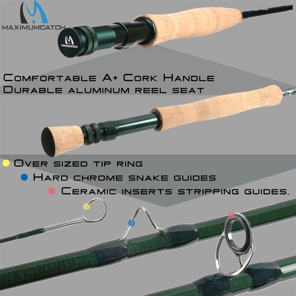 Original Maximumcatch 3-8WT Fly Fishing Rod และ Reel Combo Set 86/9 Medium-fast Fly Rod Pre-spooled 