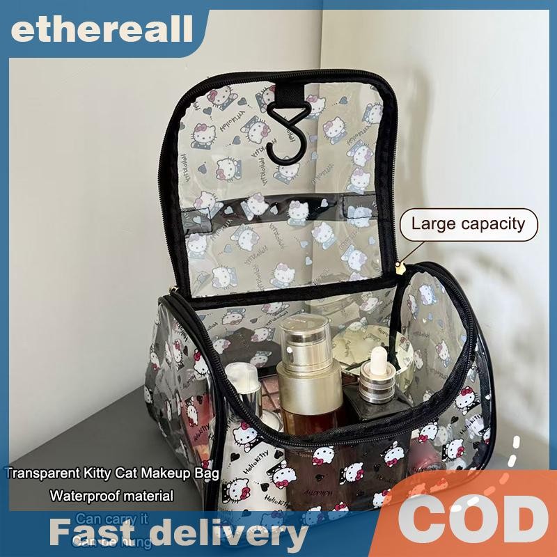 ETH กระเป๋าเครื่องสําอางความจุขนาดใหญ่กระเป๋าแต่งหน้าแบบพกพากระเป๋าถือกระเป๋าล้างเดินทาง TH