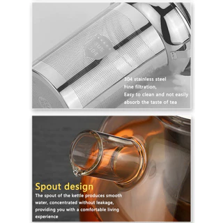แก้วหม้อชา Infuser 800ML / 1500ML กาน้ําชาทนความร้อนแยกน้ํากาต้มน้ําด้านในจีน Kung Fu กรองชา Teaware