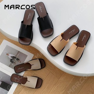 MARCOS  รองเท้าสลิปเปอร์เย็นผู้หญิงสวมใส่นอกฤดูร้อน 2025 ใหม่อาวุโสสัมผัสได้ถึงการออกไปข้างนอกชายหาดทรายในฤดูร้อนจัดส#07