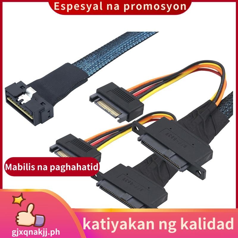Power NVME สําหรับ SSD 1M PCI-E Slimline LP Low Profile SFF-8654 8I 74P ถึง 2X SFF-8639 U. 2 สาย U2 
