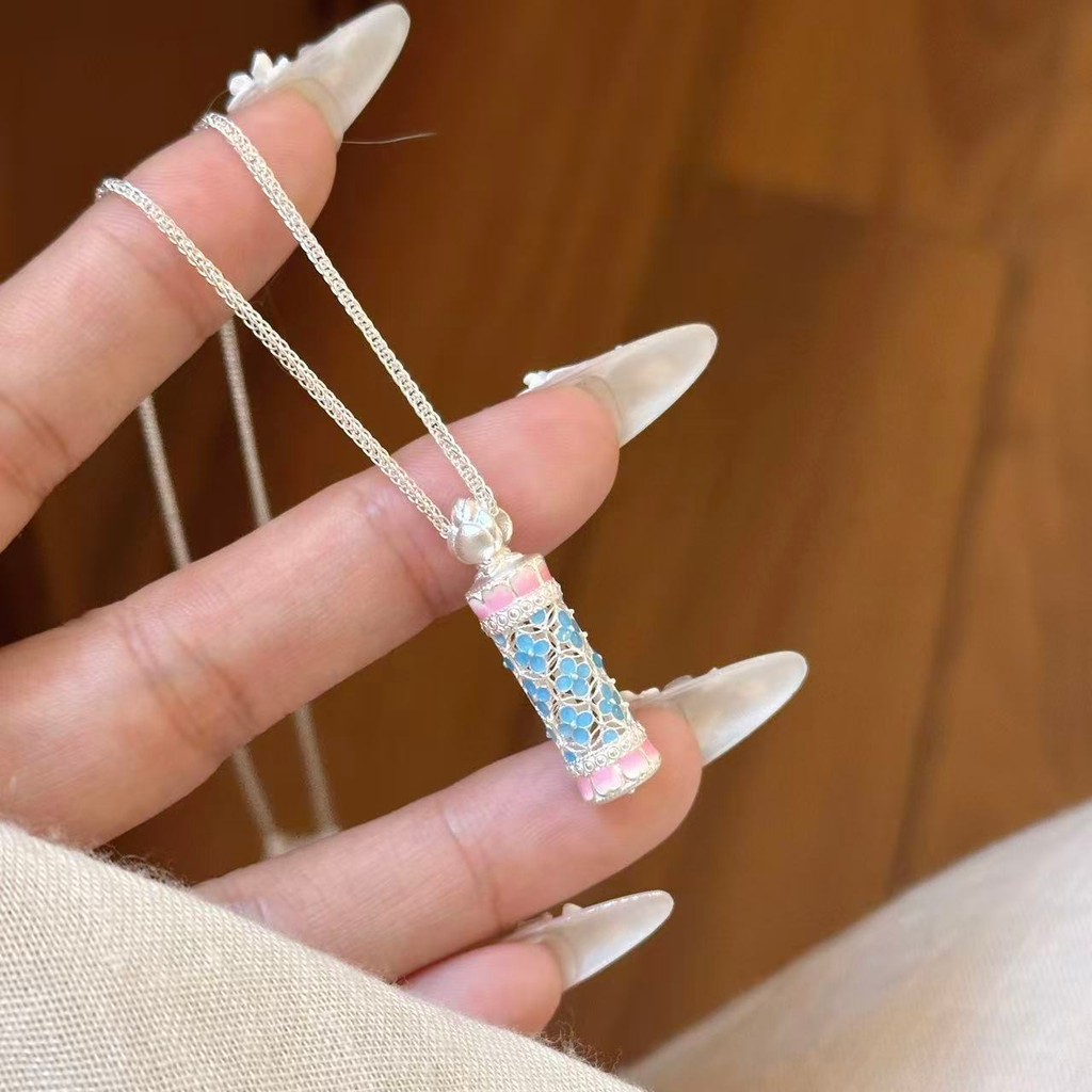 E-Border e-Ready-kul999.9.24 Weilang 彩银项链项衣链锁骨เหนือหัวเข็มขัดBorder Wo-Foot Silver 999.9 เคลือบเงินส