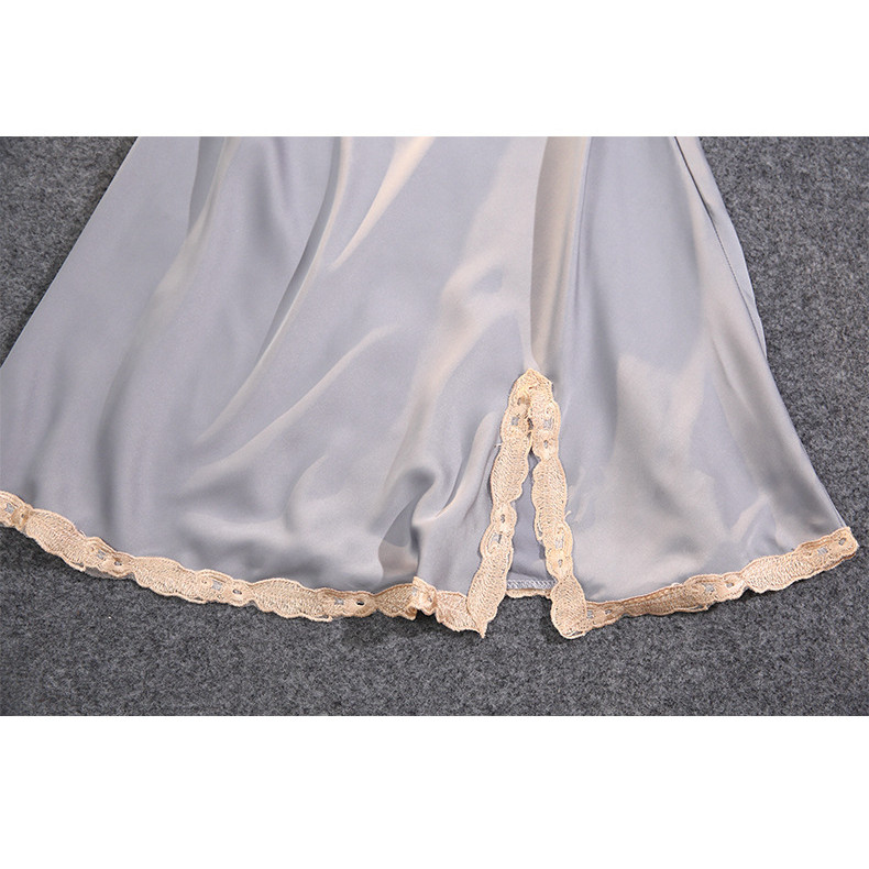 Caila 2025 Nightdress สําหรับผู้หญิง,ฤดูใบไม้ผลิและฤดูร้อนบางเซ็กซี่สายรัดผ้าไหมน้ําแข็ง Nightgown,ผ้าไหมลูกไม้ Trim แยกพร้อมแผ่นหน้าอก Loungewear - รูปที่ 7