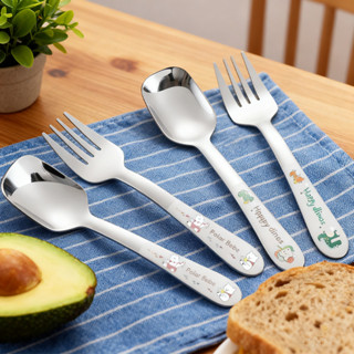 COD เครื่องใช้กินอาหารเด็ก ชุดช้อนส้อมเด็ก สแตนเลส304 ไม่บาด…