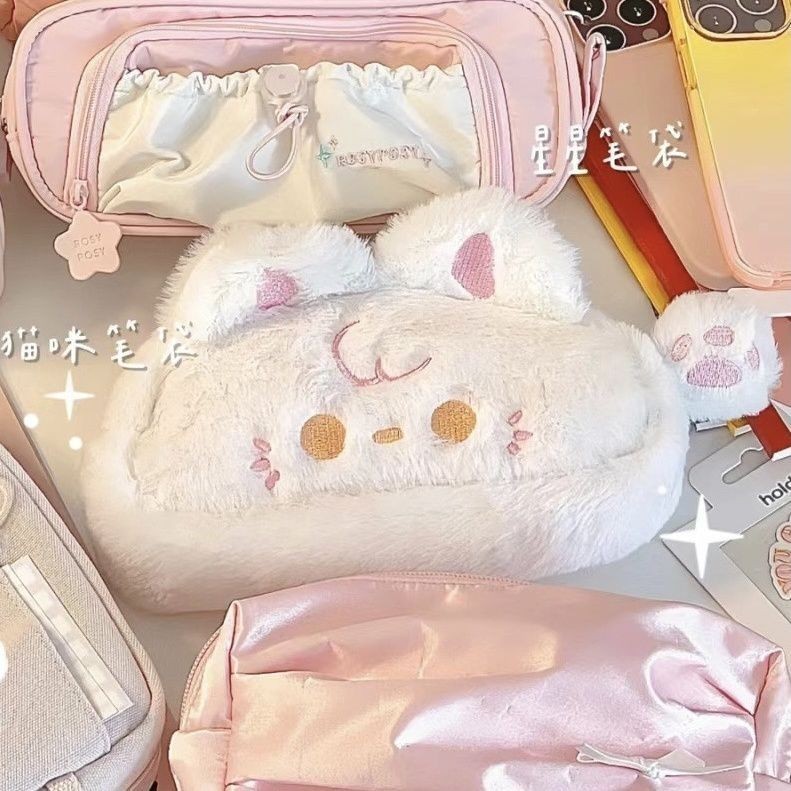 สินค้าใหม่ Original Plush Cat Puppy ดินสอน่ารักเครื่องเขียนกล่องเก็บกระเป๋าขนาดใหญ่ความจุ All-Match