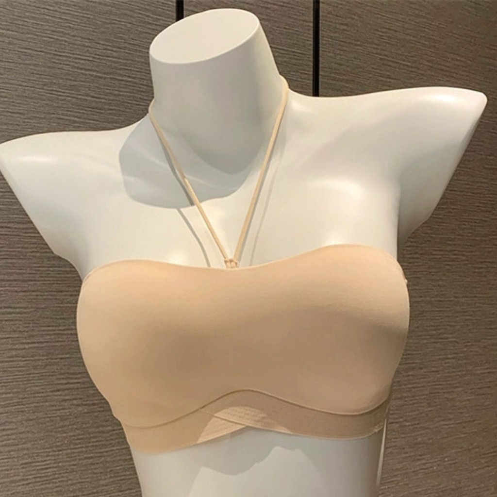 无肩带内衣女小胸聚拢防滑两穿抹胸无痕隐形可拆卸挂脖美背文胸罩Strapless Underwear Women's Small Chest Push-up Non-slip Two-wear Wipe