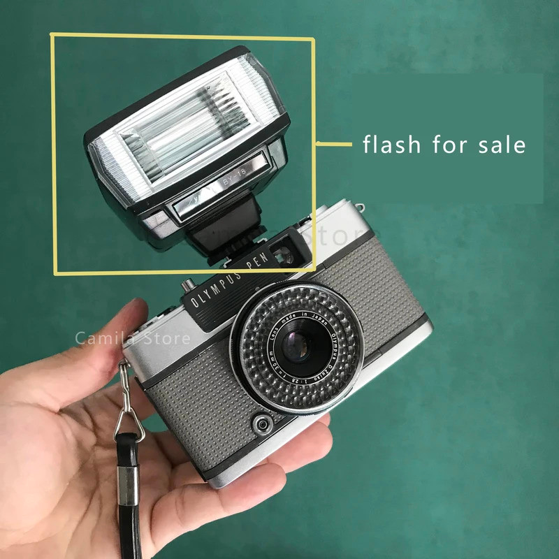 Mini Flash Hot Shoe Sync Port เติมแสง Speedlite สําหรับ Olympus 35SP 35DC TRIP35 35RC 35EC 35ED ปากก