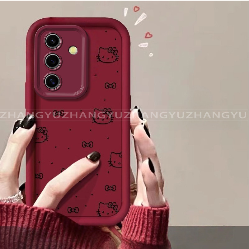 เหมาะสําหรับ Samsung A13 5G A14 4G A14 5G A24 4G A34 5G A54 5Gเคสโทรศัพท์แมวแต่งหน้ากระจกผู้ถือAnti DROPถุงลมนิรภัยซิลิโคนTPU soft shell 020 - รูปที่ 4