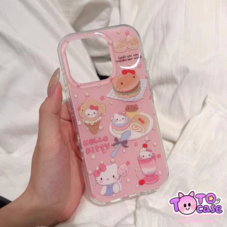 เคส Oppo A60 A3Pro A3X A16 A18 A5i A38 A55 A17 A5s A58 A7 A12 A15 A3s A54 A52 A11 เฮลโลคิตตี้แสนหวานปกใหม่ลายแมวหมา