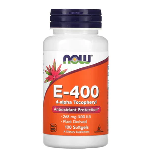 [พร้อมจัดส่ง] E-400 100 Soft ดูแลสุขภาพผิวพรรณ สนับสนุนการปกป้องเซลล์ สารต้านอนุมูลอิสระ NOW FOODS