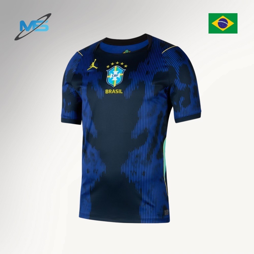 2026 Brazil away World Cup jersey 3D การพิมพ์เส้นใยโพลีเอสเตอร์ระบายอากาศแห้งเร็ว unisex ฤดูร้อนด้านบน