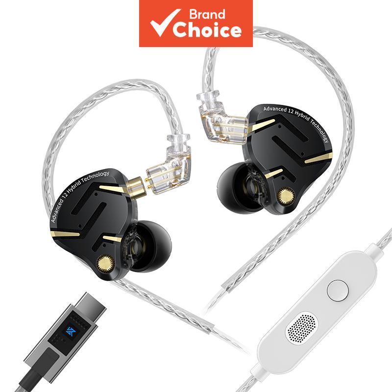 หูฟังแบบเสียบหู KZ ZS12 PRO 2 ไดรเวอร์ไฮบริด 5BA+1DD 6 ไดร์เวอร์ สําหรับเล่นเกม เบสลึกชัดเจน คุณภาพเสียงไฮไฟ ดื่มด่ําสําหรับเกมเมอร์ นักดนตรี และออดิโอไฟล์