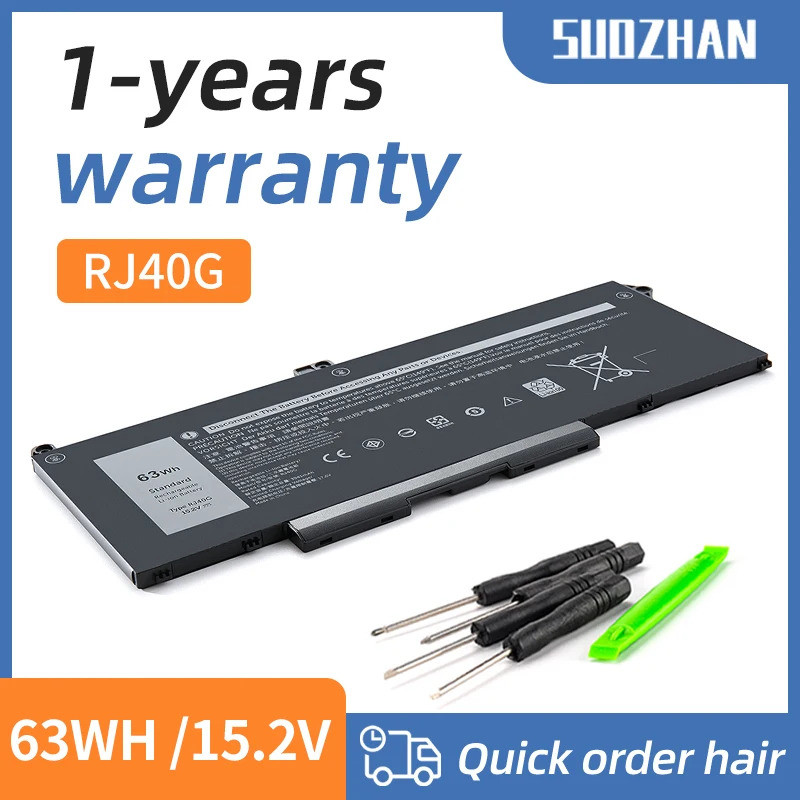 SUOZHAN 15.2V 63Wh RJ40G แบตเตอรี่สําหรับ DELL Latitude 14 5420 15 5520 3560 XPC5H CHKFM FDTCY 9D3YW