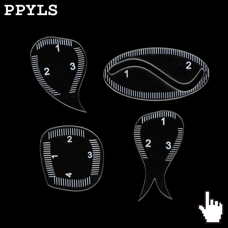 PPYLS Brow Shaping Stencil โปร่งใส ping ไม้บรรทัด Microding แบบพกพา Instant Brow Shaper สามเณร Thrush เสริมวาด Fishtail ออกแบบไม้บรรทัดของขวัญใหม่