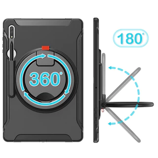 SAMSUNG 360° หมุนมือ ขาตั้งกันกระแทก สําหรับ Galaxy Tab S10 Ultra/S10 Lite/S10 FE/S9 Ultra/S8 Ultra/S10+/S9 FE+/S9+/S8+/S7 FE/S7 FE/S7+, Tab A11 Plus/A9+/S5e/S6 Lite