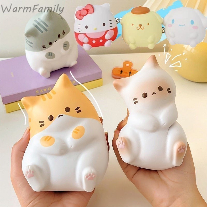 Sanrio สกุชชี่ของเล่นบีบคลายเครียด รูปแมวการ์ตูนน่ารัก ตกแต่งห้องเด็กและออฟฟิศได้
