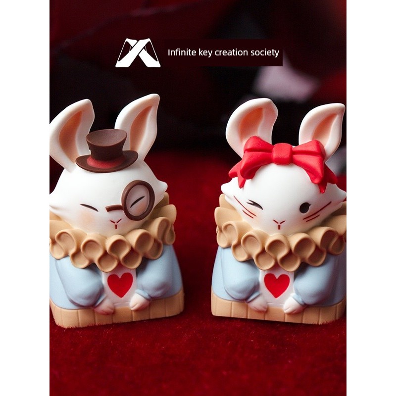 คีย์แคปใส keycap ใส keycap Alice Rabbit Original Series หมวกด้านบน Bow Keycap น่ารักที่ไม่ซ้ํากันคีย