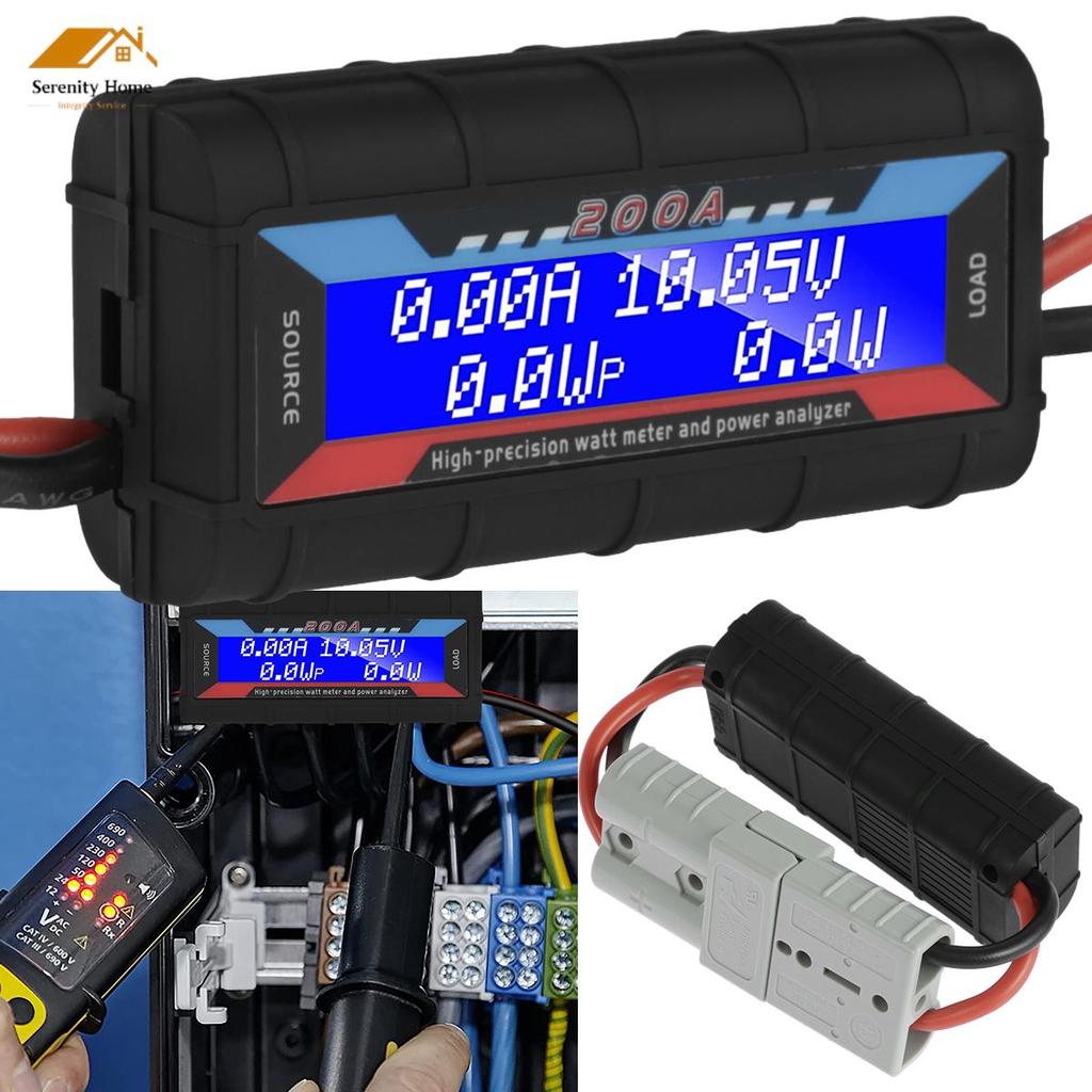 200A DC Digital Monitor Professional DC แบตเตอรี่ Monitor Meter LCD โวลต์ Amp วัตต์เครื่องวิเคราะห์ไฟ SHOPQJC2937