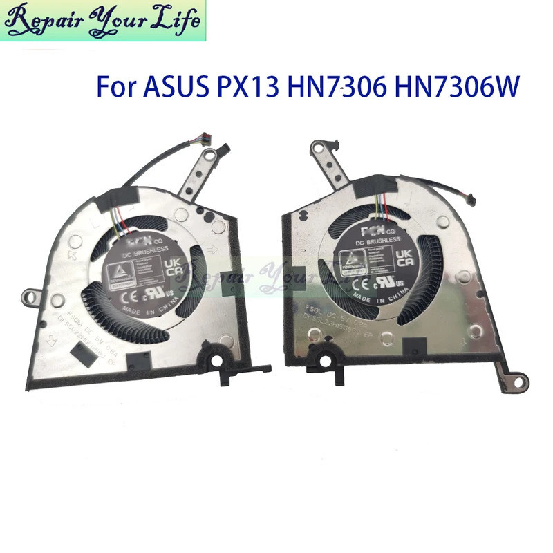 * โน้ตบุ๊ค Cooler CPU GPU พัดลมสําหรับ ASUS ProArt PX13 HN7306 HN7306WU HN7306WI HN7306WV 13NB14K0M0