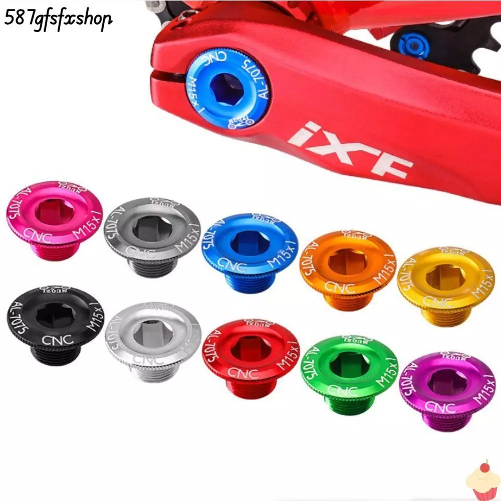 SWEETHOME Chainwheel Cranks สกรู, ชิ้นส่วนจักรยาน Hollow Integrated จักรยาน Crank Cover, M15 ทนทานอลูมิเนียมอัลลอยด์ Cover Crank Arm Bolt