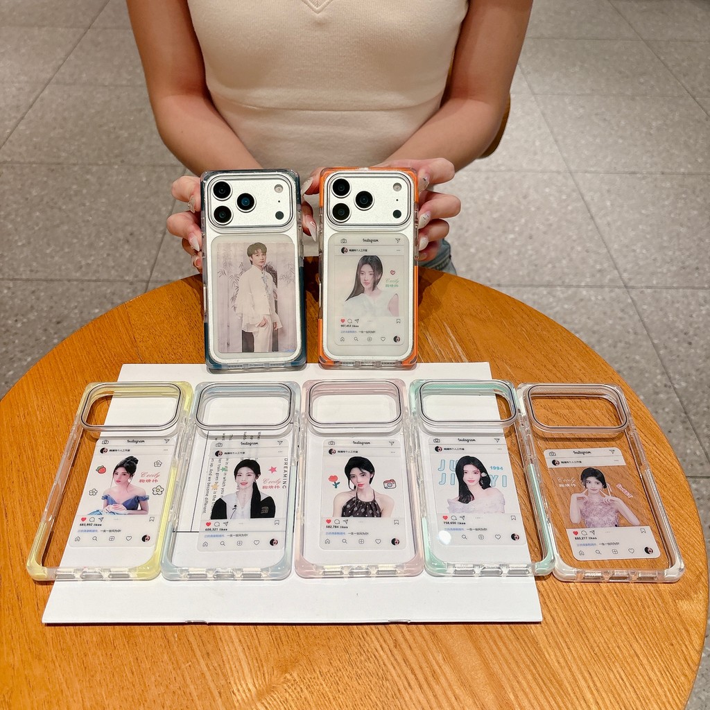 เหมาะสําหรับ Iphone 17 Promax 15 16 17 Pro & Pro max เคสป้องกันโทรศัพท์ทรงสี่เหลี่ยมโปร่งใส