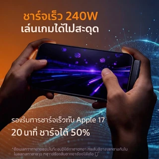 240W สายชาร์จเร็ว หัวงอ 90° พร้อมขาตั้งพับได้ สายถักทนทาน ชาร์จไว 2in1 สำหรับแท็บเล็ต/แล็ปท็อป/อุปกรณ์ Type-C ทุกรุ่น