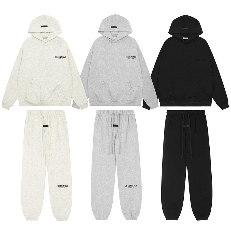 IWR9 Essentials ผู้ชายผู้หญิง Hooded Sweatshirt Black Letter Flocking Jacket