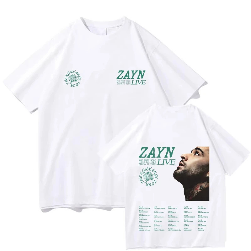 เสื้อยืด Zayn KONNAKOL Arena Tour Live 2026 เสื้อยืดผ้าฝ้าย Zayn Malik แฟชั่นใหม่สำหรับผู้ชายและผู้ห