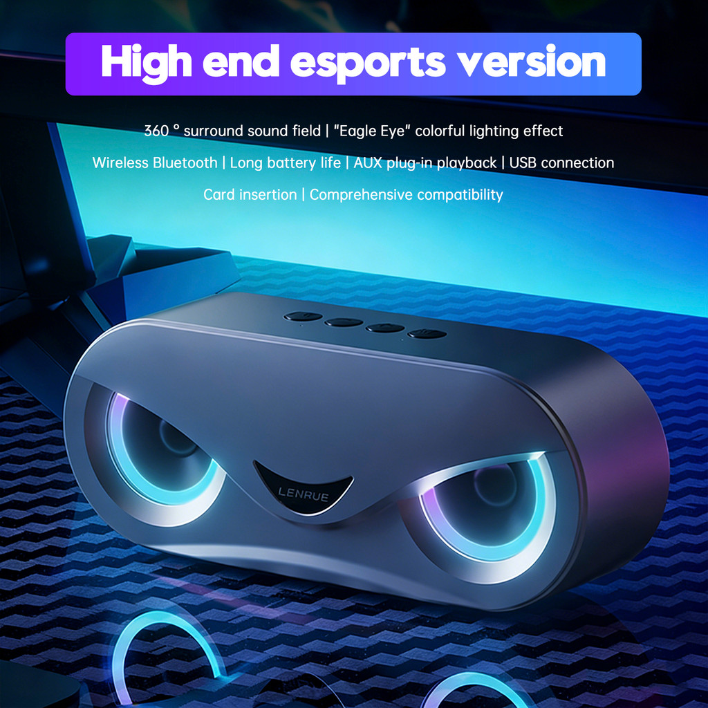🔥พร้อมส่ง🔥 ลำโพงบลูทูธ M6 บลูทูธ 5.2 พกพาได้ เบสหนัก HiFi ไฟ RGB ตาปีศาจ รองรับ TF AUX USB สนทนา HD 