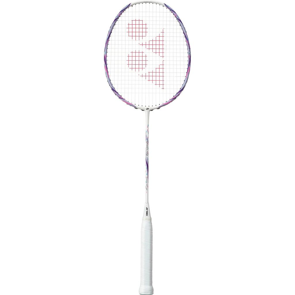 YONEX NANOFLARE111 Badminton Racket - Frame Only for Beginners, Head-Light Design, White/Lavender (1
