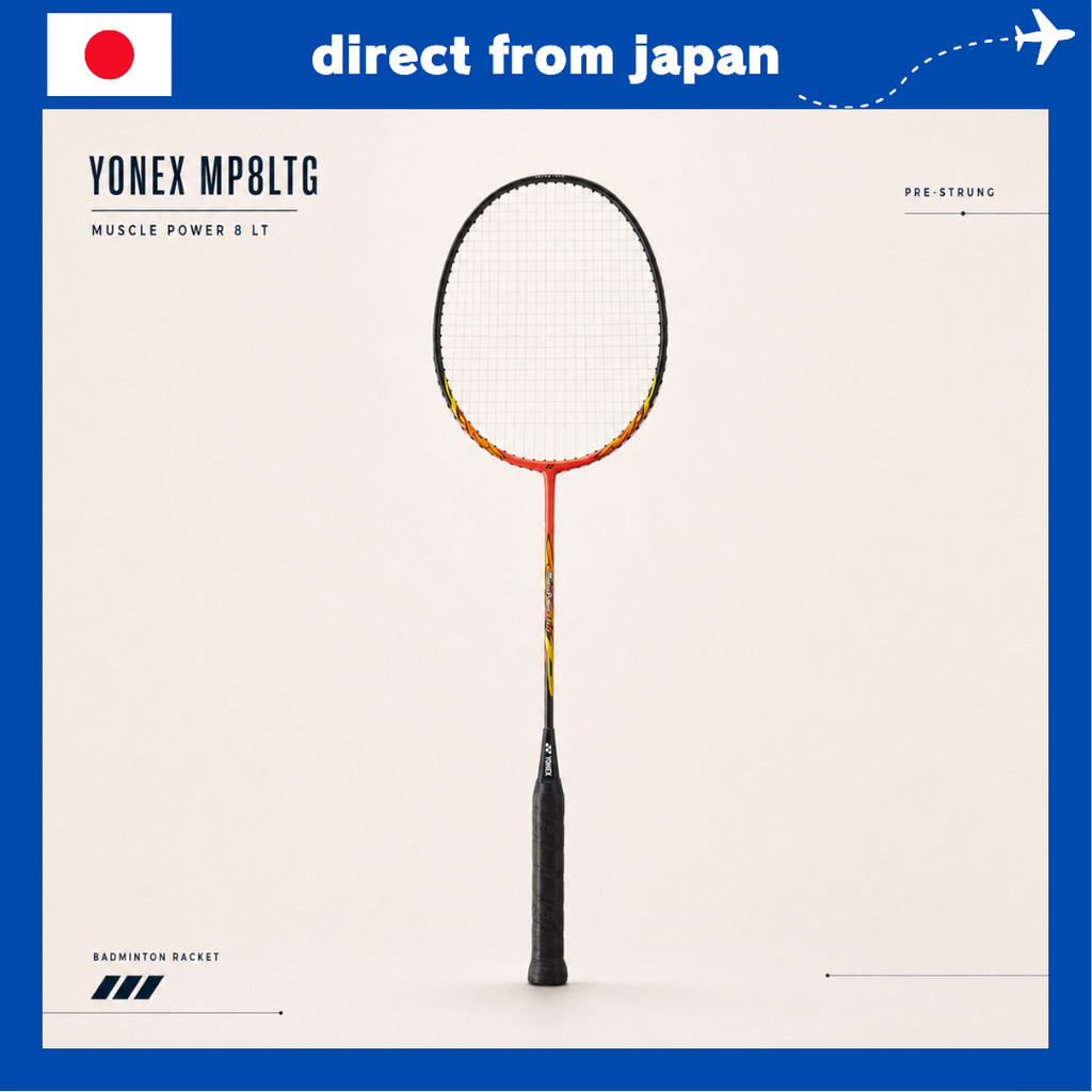 Yonex Muscle Power 8LT Badminton Racquet – Lightweight, Durable Shaft Design, Pre-Strung