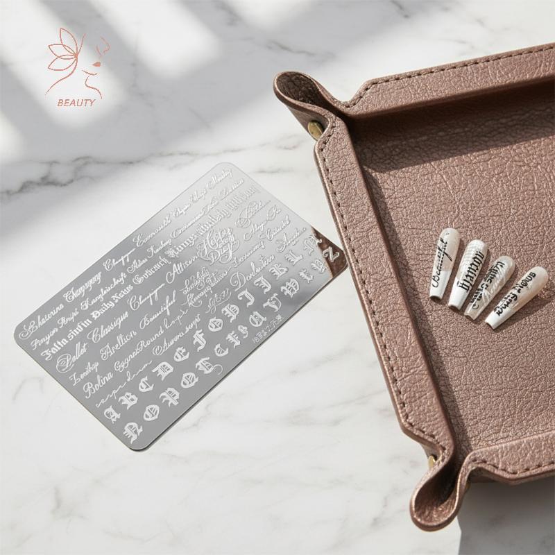 [maybeauty] แผ่นปั๊มเพ้นท์เล็บลายมือต่างๆตัวอักษรแม่แบบเสี้ยนฟรีเครื่องมือทําเล็บ DIY สําหรับผู้ใช้เริ่มต้นและโปร {TH}
