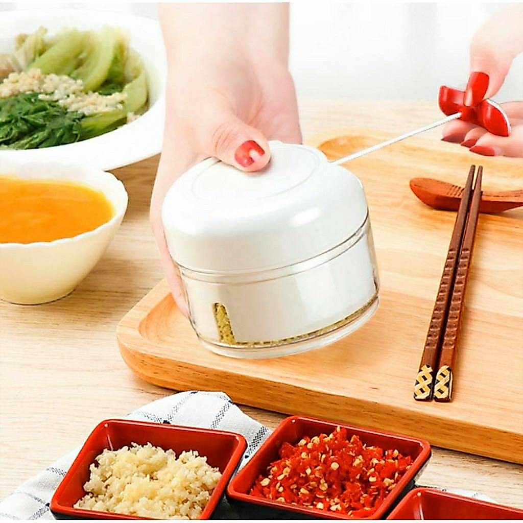 🧄🥦เครื่องบดชนิดมือดึง ปั่นเครื่องเทศ  ที่หั่นผักแบบมือดึง #A-0016